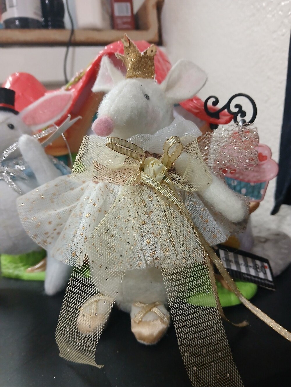 2 Felted mice ornaments